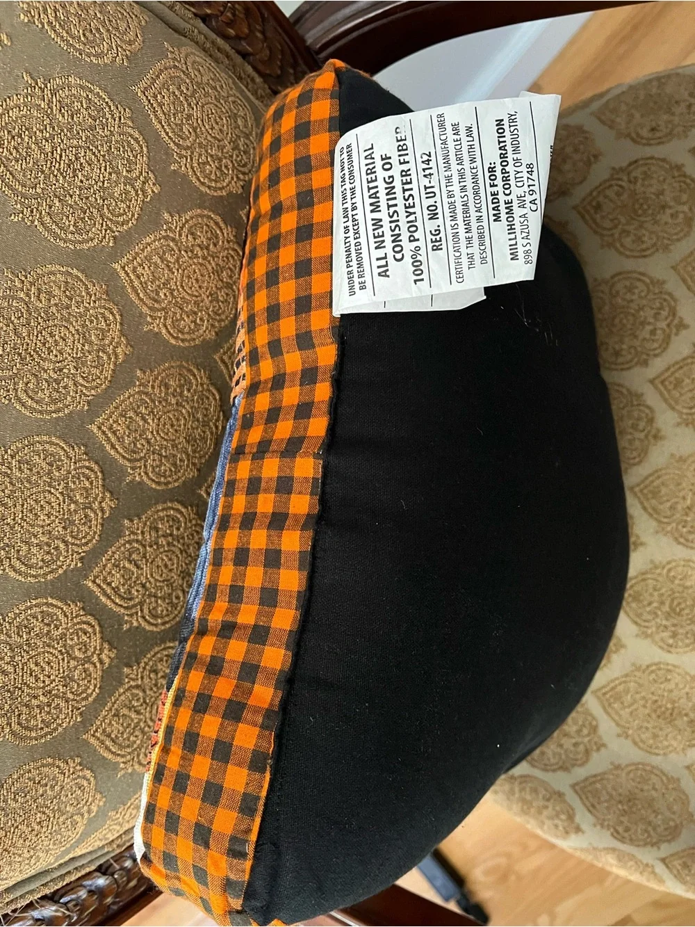 Isaac Mizrahi Halloween Haunted House Pillow - Purple & Orange